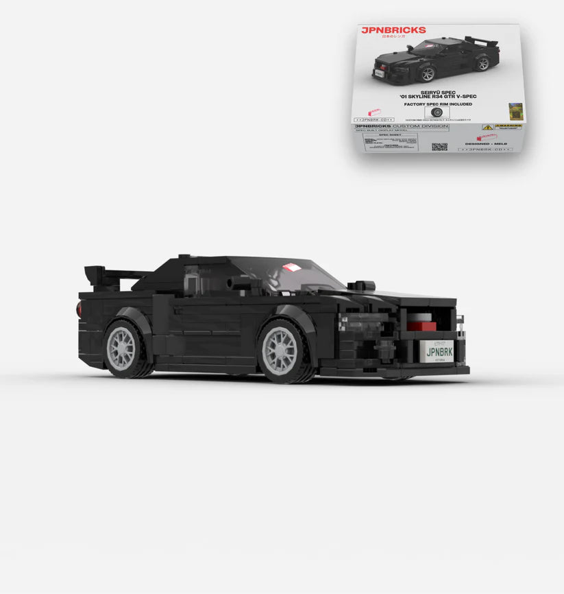 R34 GTR Brick Car Model - Black
