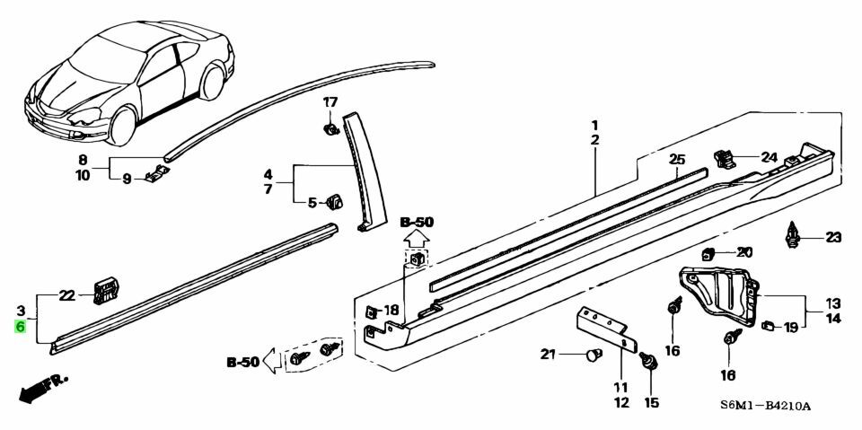OEM Honda Integra DC5 / Acura RSX Door Window Molding