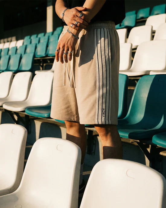 Premium Stripe Shorts // LATTE
