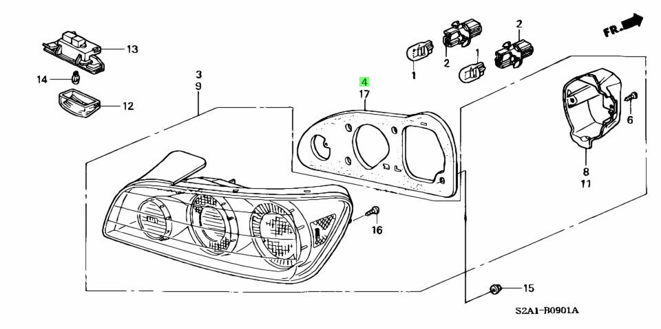 OEM Honda S2000 AP2 Tail Light Gaskets