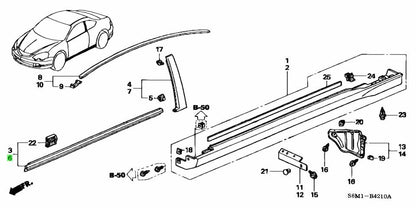 OEM Honda Integra DC5 / Acura RSX Door Window Molding