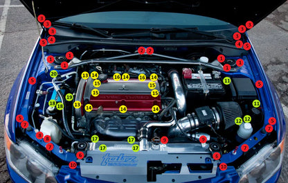 Titanium Engine Bay Kits - MITSUBISHI EVO 7 / 8 / 9