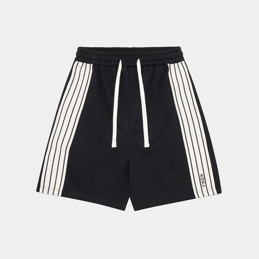 Premium Stripe Shorts // BLACK