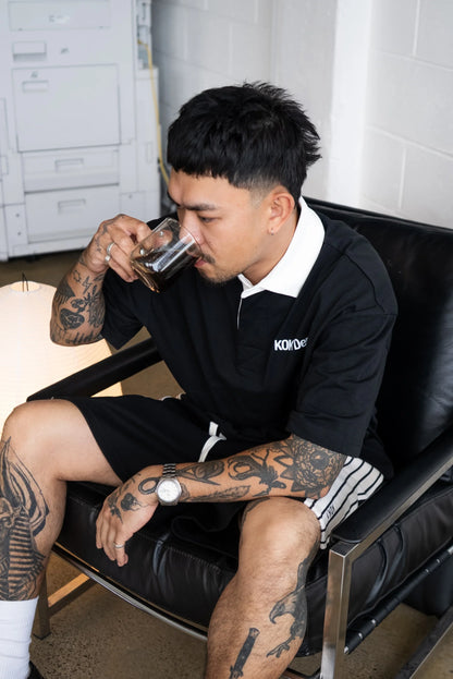 Premium Stripe Shorts // BLACK
