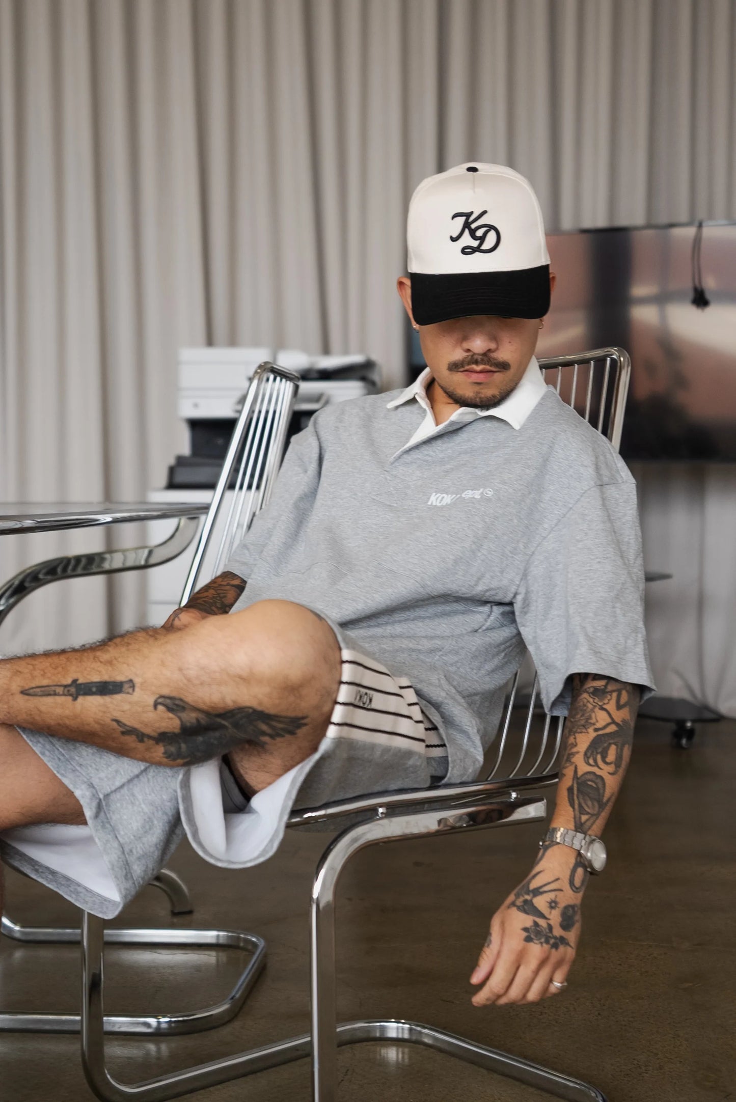 Premium Stripe Shorts // GREY