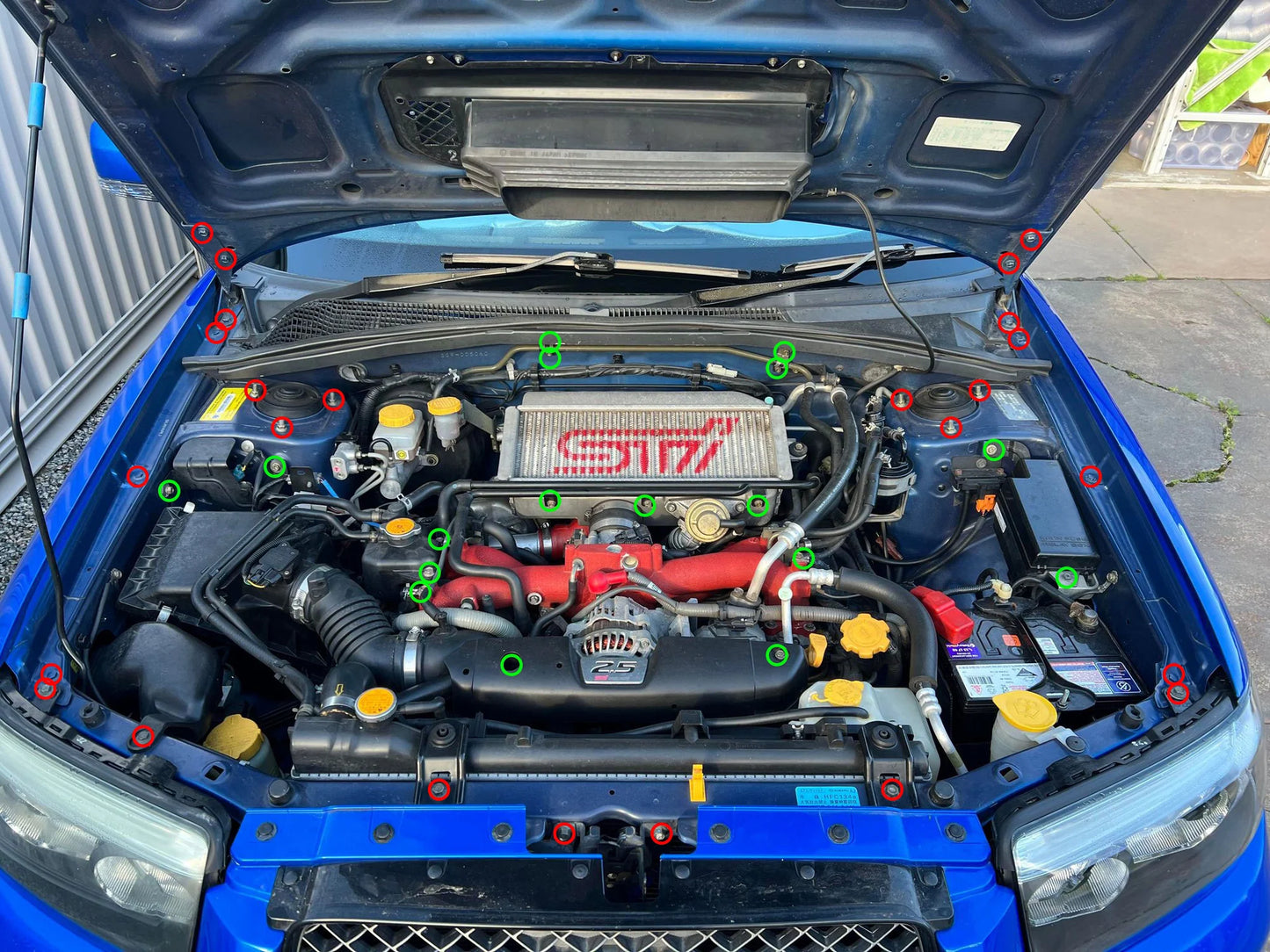 Titanium Engine Bay Kits - SUBARU FORESTER SG
