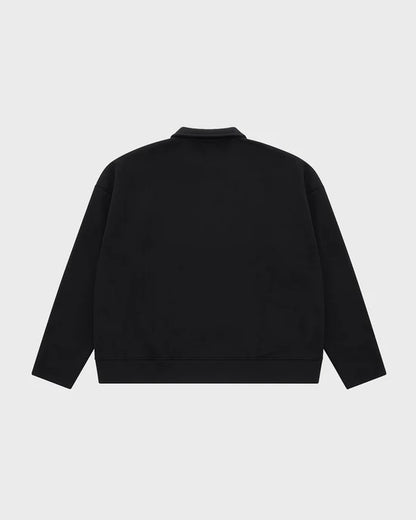 Core Quarter Zip Polo Sweater - Black