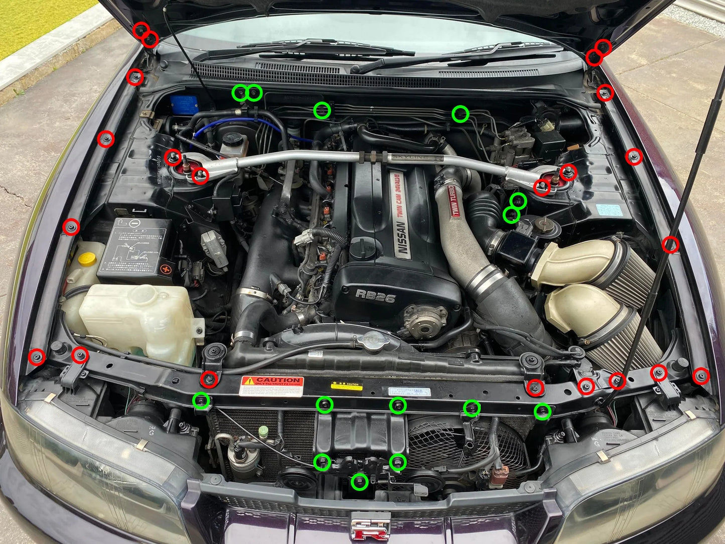 Titanium Engine Bay Kits - NISSAN SKYLINE R33 GTR