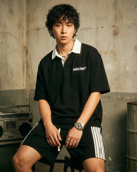 Premium Stripe Shorts // BLACK
