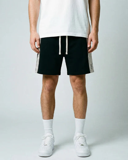 Premium Stripe Shorts // BLACK