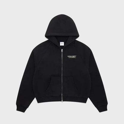 Core Zip Up Hoodie - Black