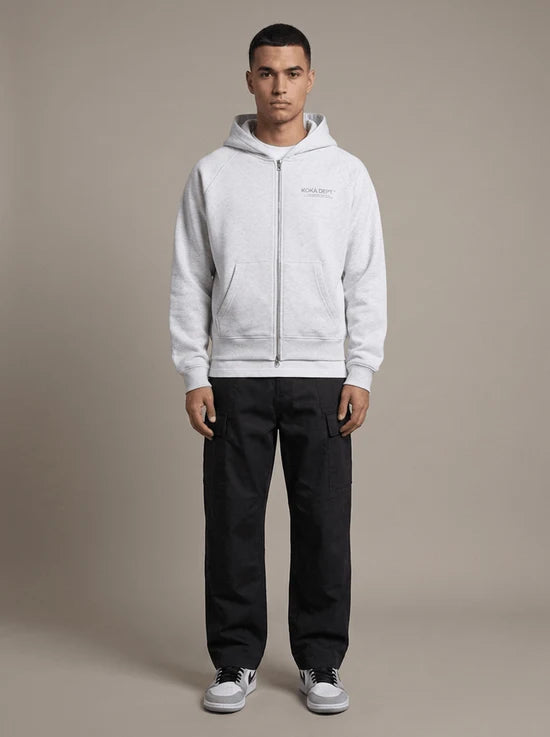 Core Zip Up Hoodie - Grey