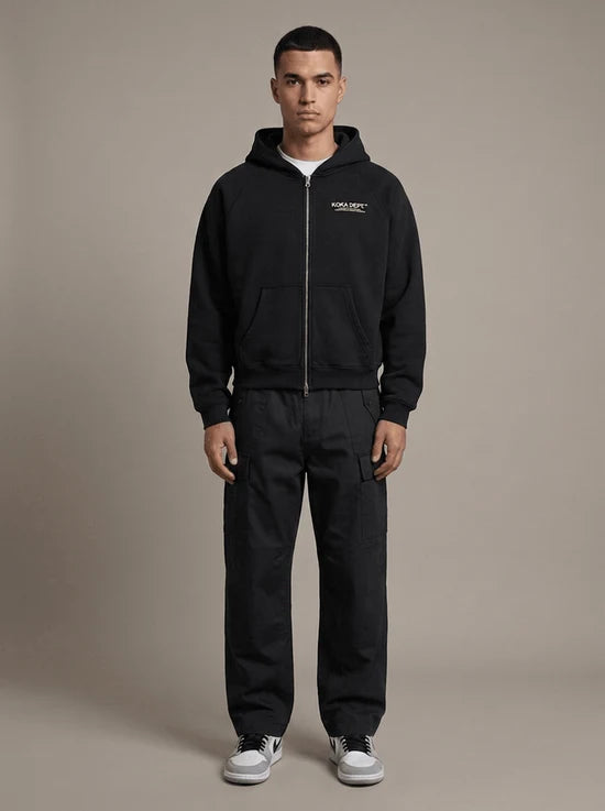 Core Zip Up Hoodie - Black