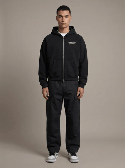 Core Zip Up Hoodie - Black