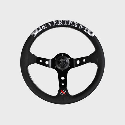 Vertex Checker Steering Wheel; Perforated Leather; 330mm x 90mm Deep